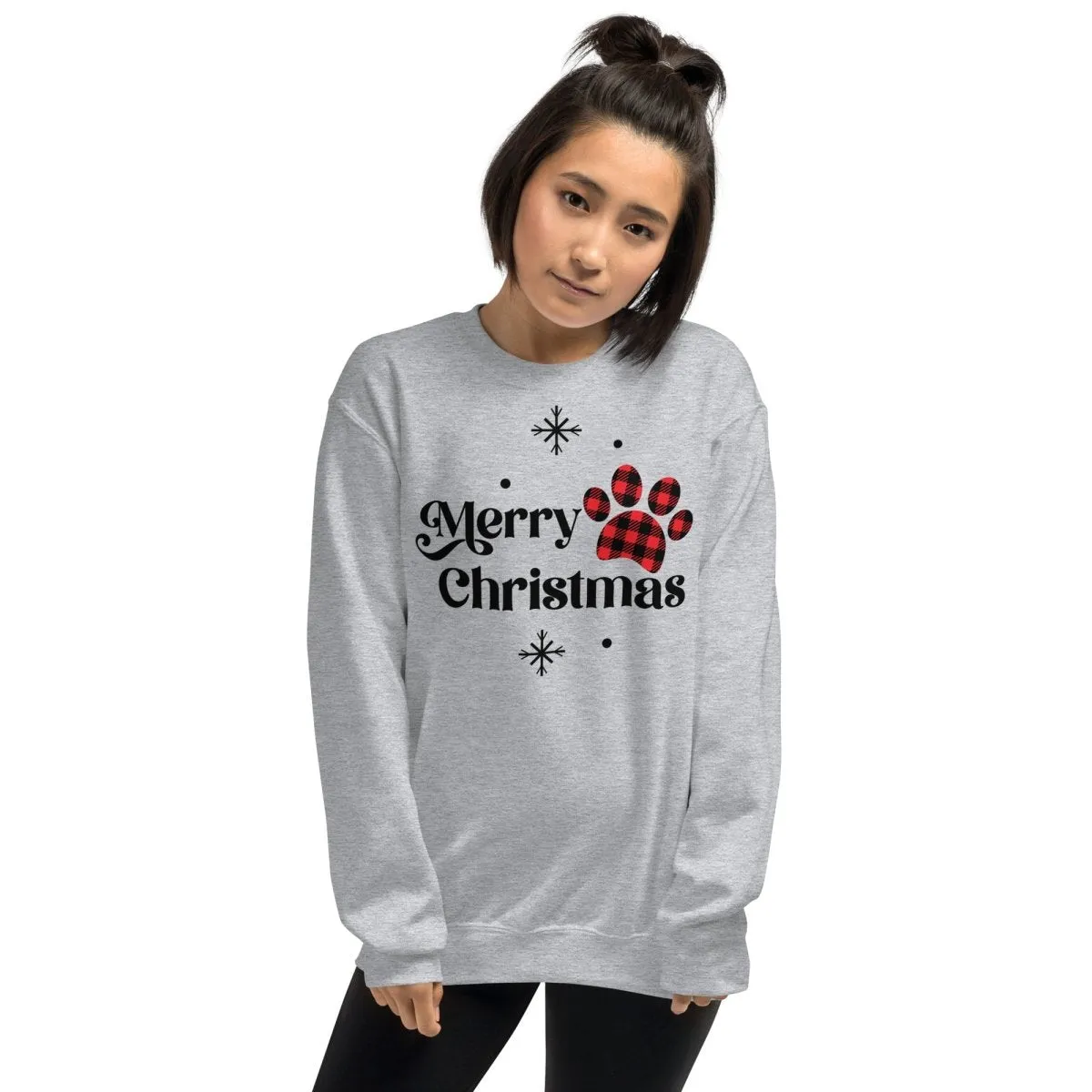 Merry Christmas Plaid Paw Sweatshirt