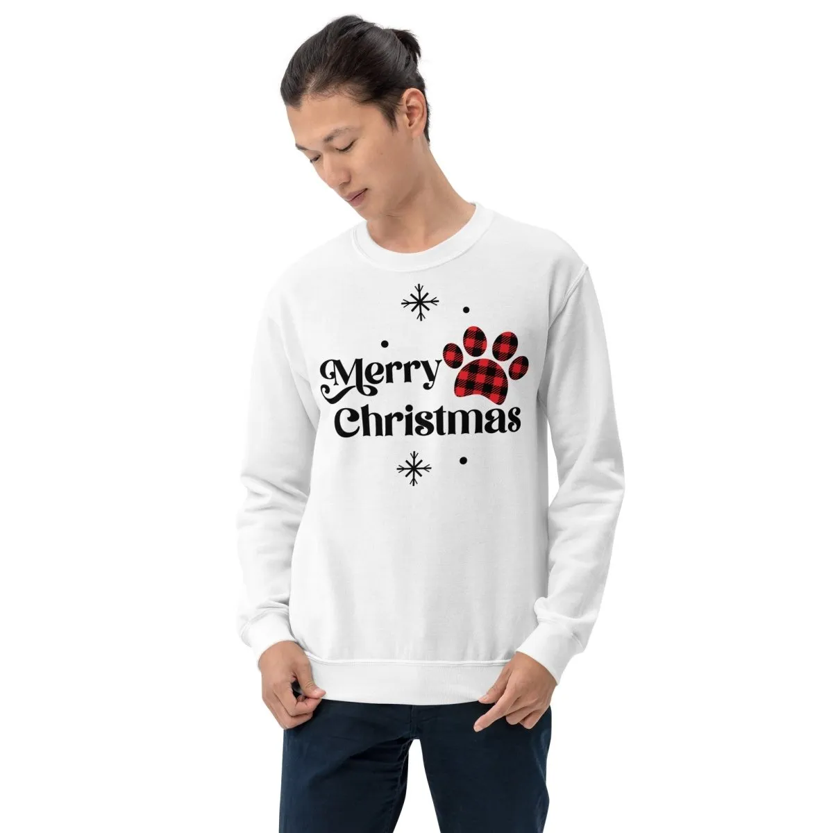 Merry Christmas Plaid Paw Sweatshirt