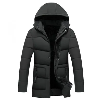 MIACAWOR New 2018 Men Jacket Coats Thicken Warm Winter Jackets Casual Men Parka Hooded Outwear Cotton-padded Jacket J468