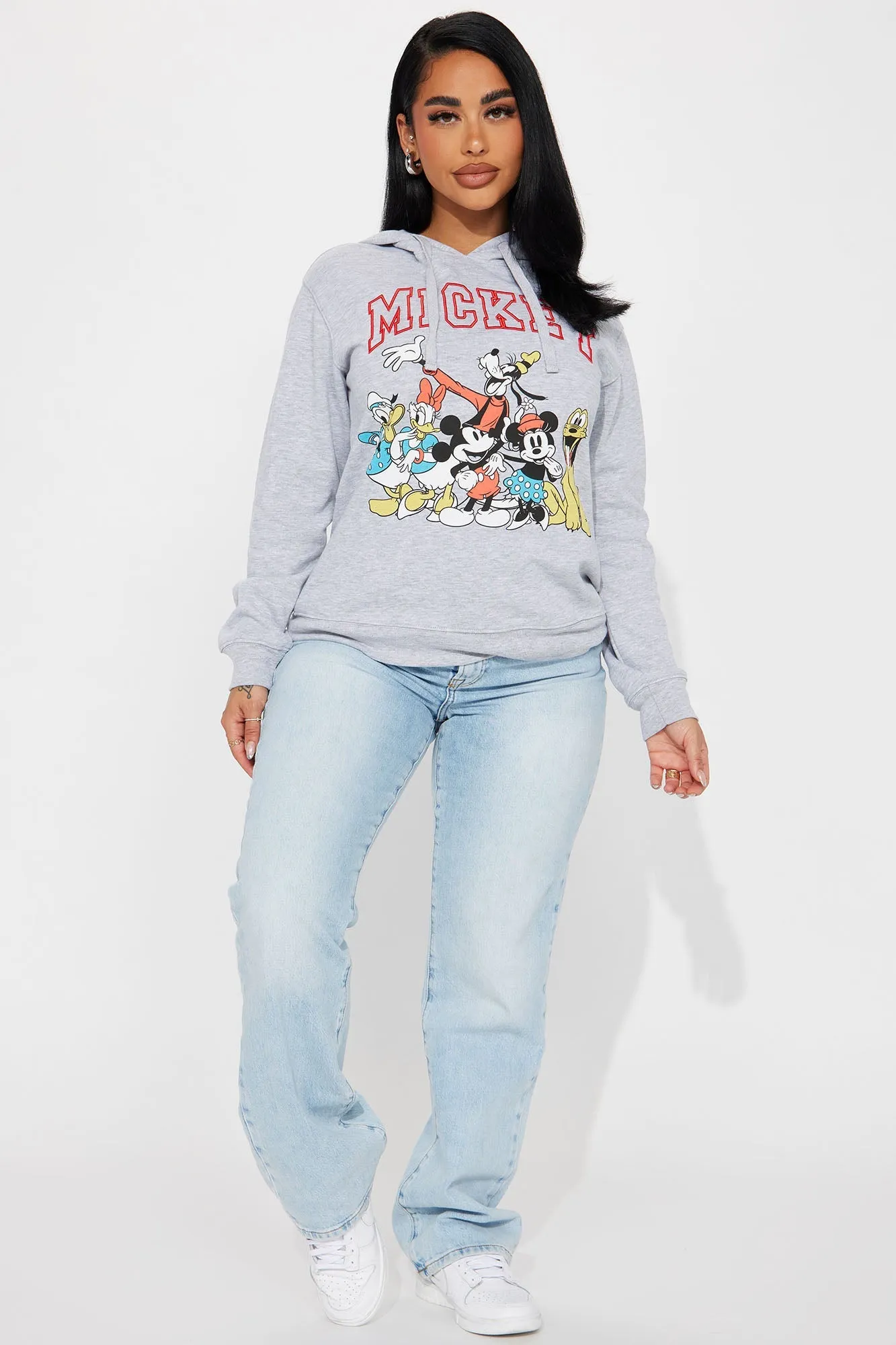 Mickey And The Gang Graphic Hoodie  - Heather Grey