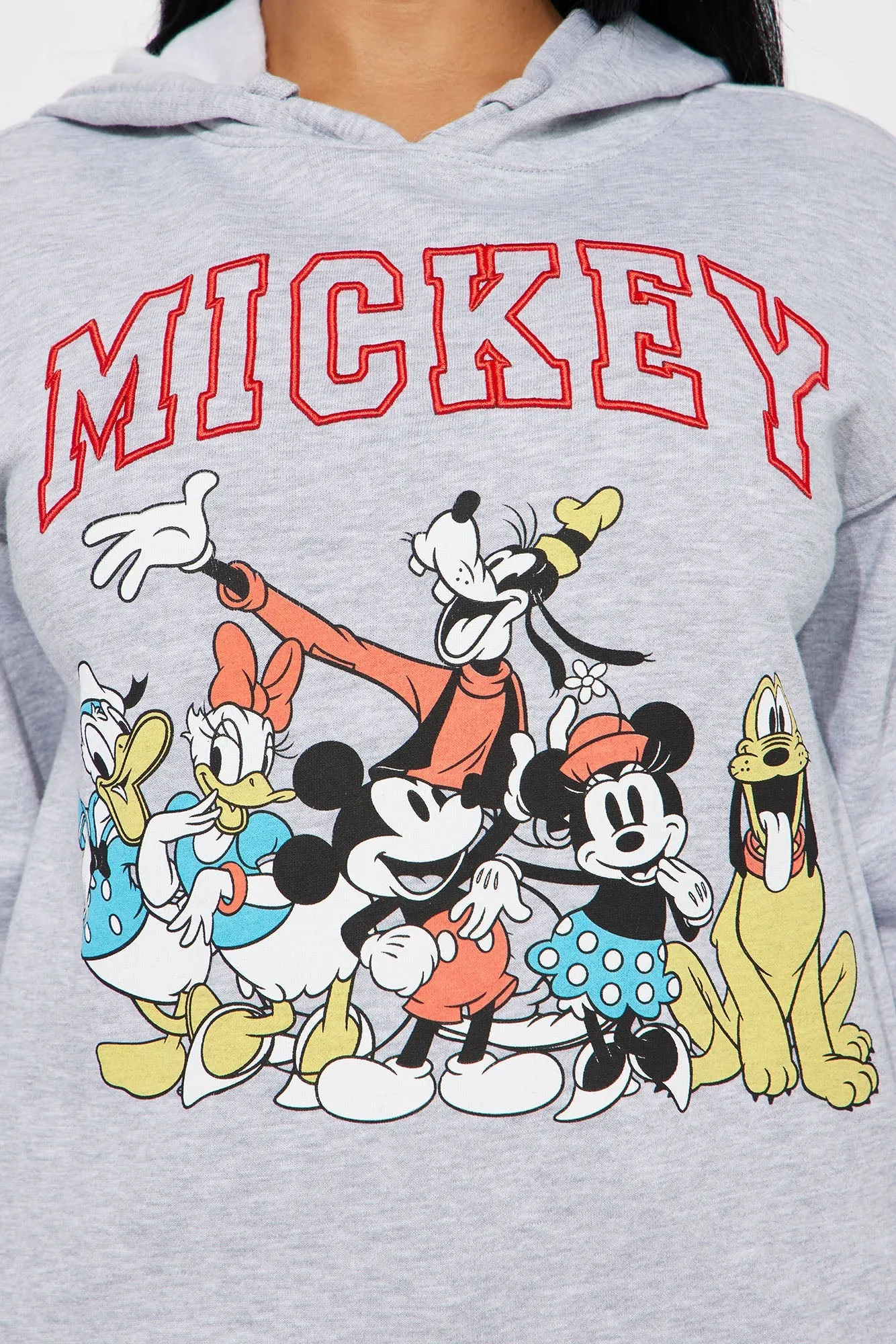 Mickey And The Gang Graphic Hoodie  - Heather Grey