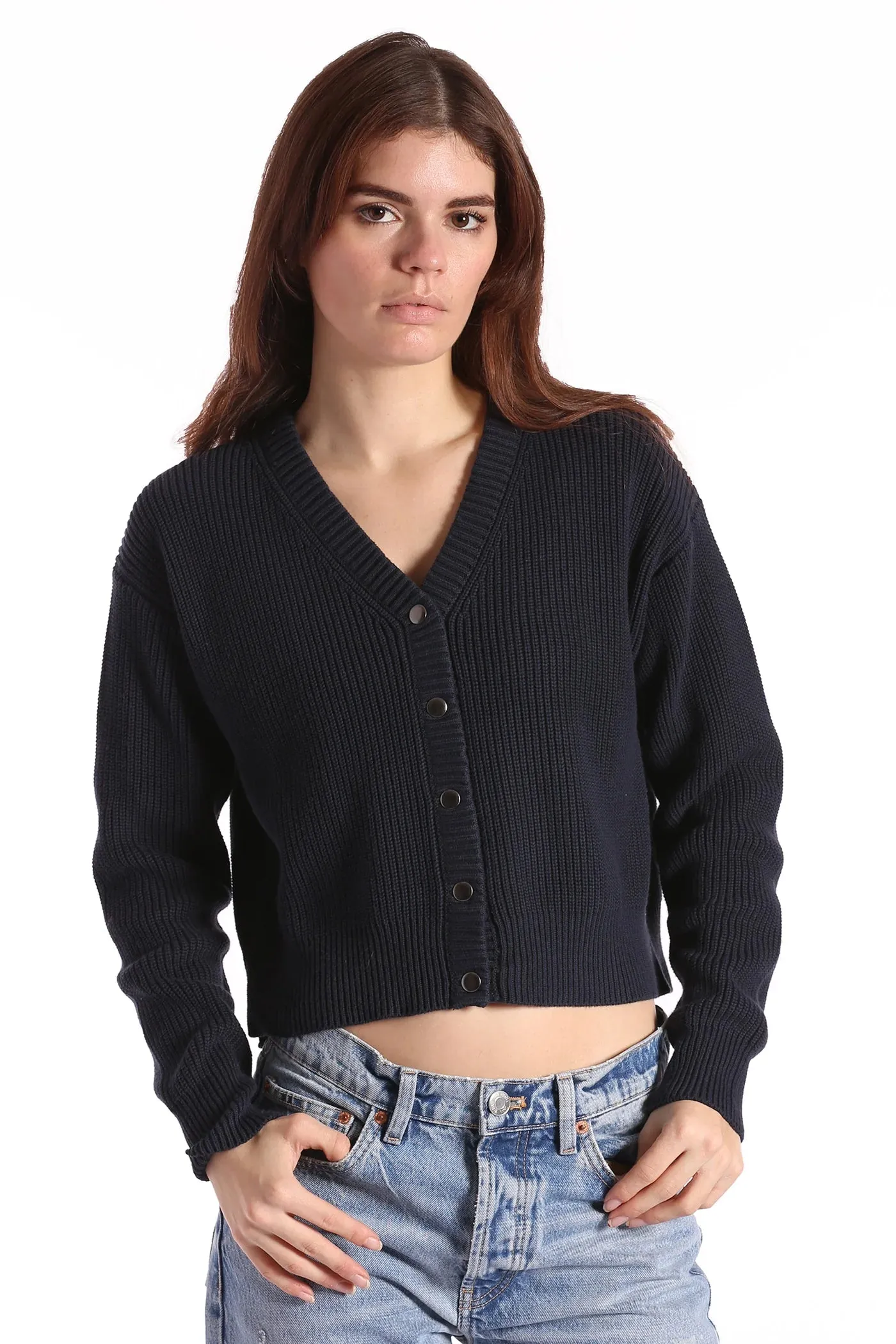 Minnie Rose Cotton Shaker Cropped Cardigan