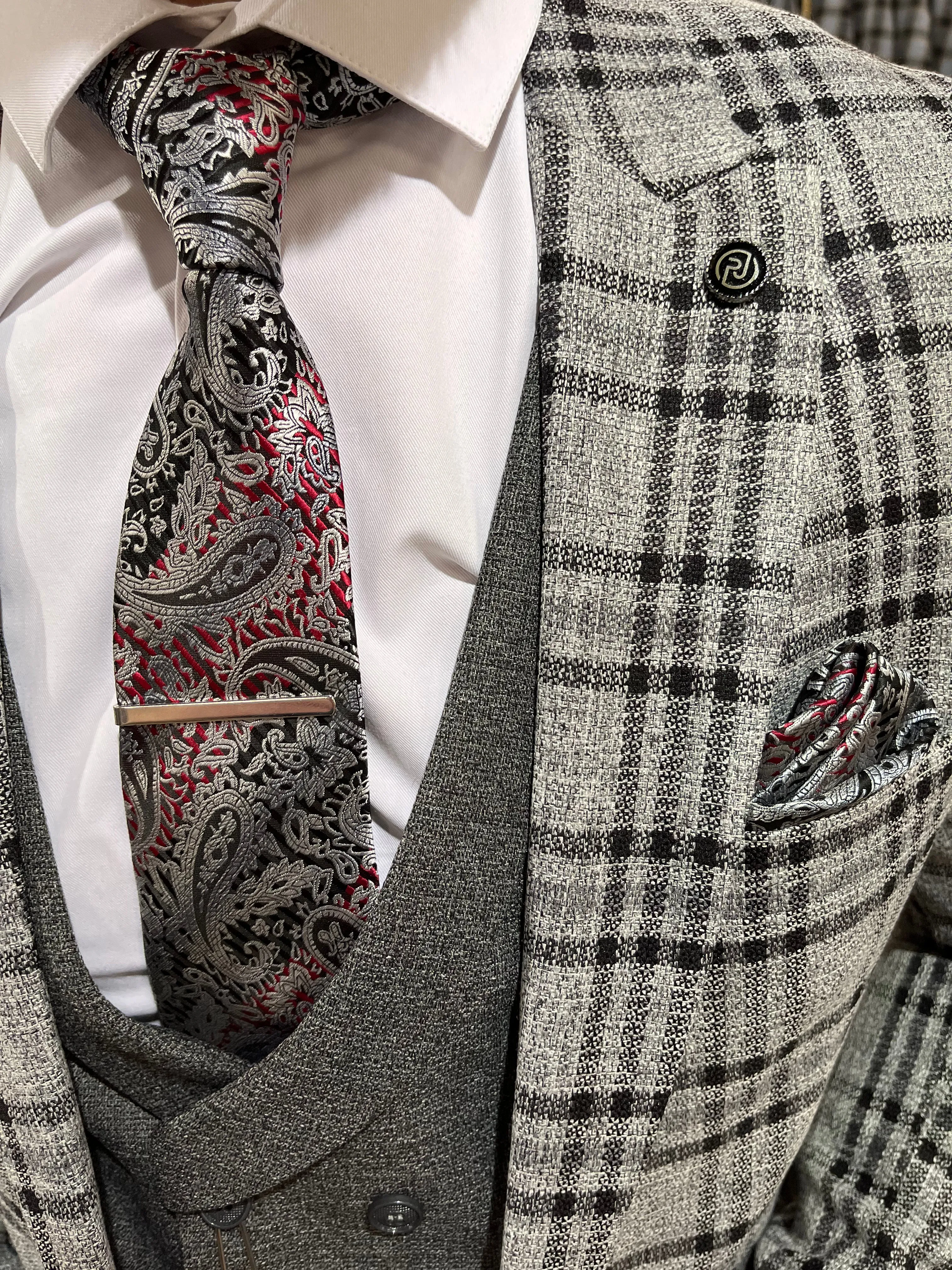 Moore - Grey/Black 3 Piece Suit