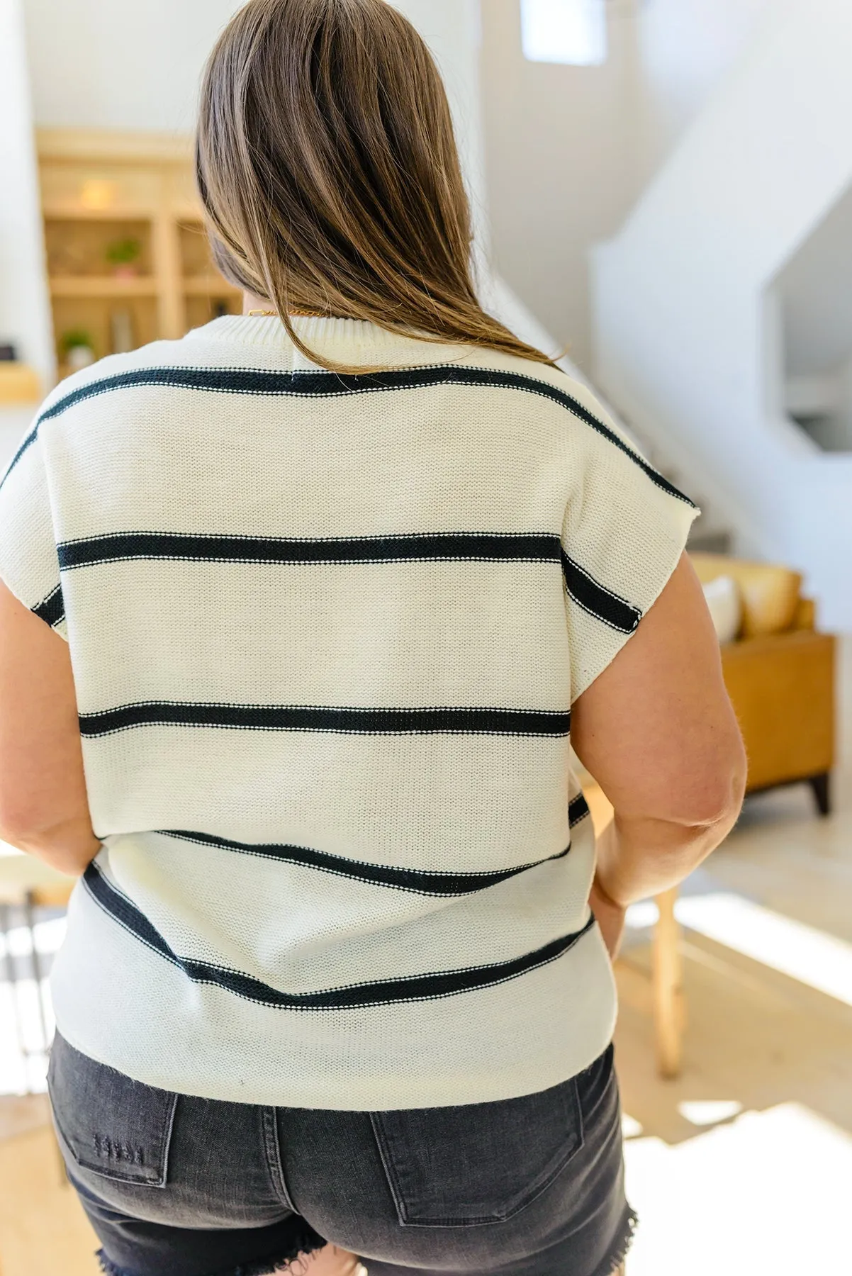 More or Less Striped Sweater in Ivory & Black