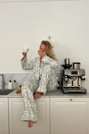 NajaIC Bukser - Hvid Blå Print