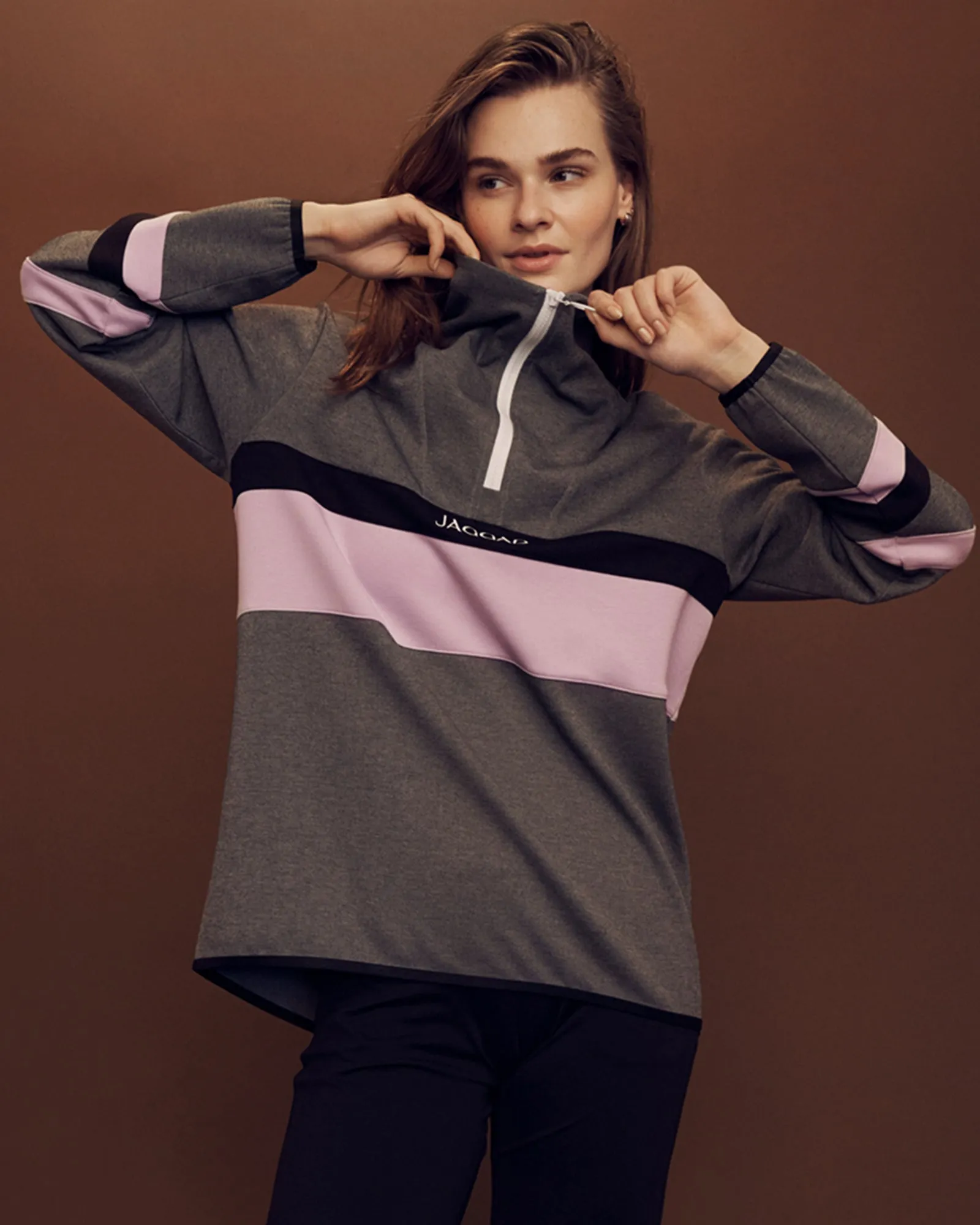 NAUTICA LONGLINE HALF-ZIP SCUBA SWEATER CHARCOAL MARLE