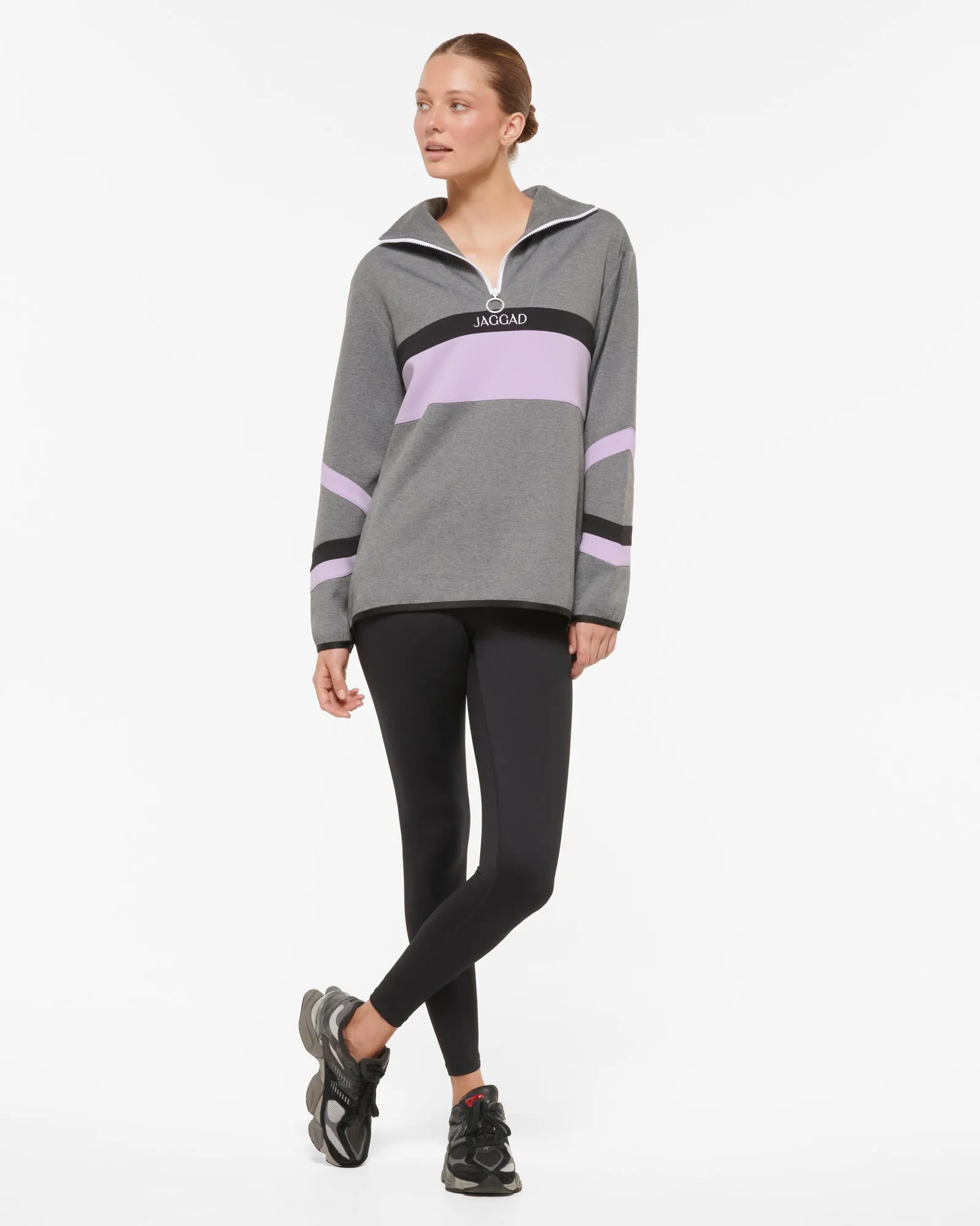 NAUTICA LONGLINE HALF-ZIP SCUBA SWEATER CHARCOAL MARLE