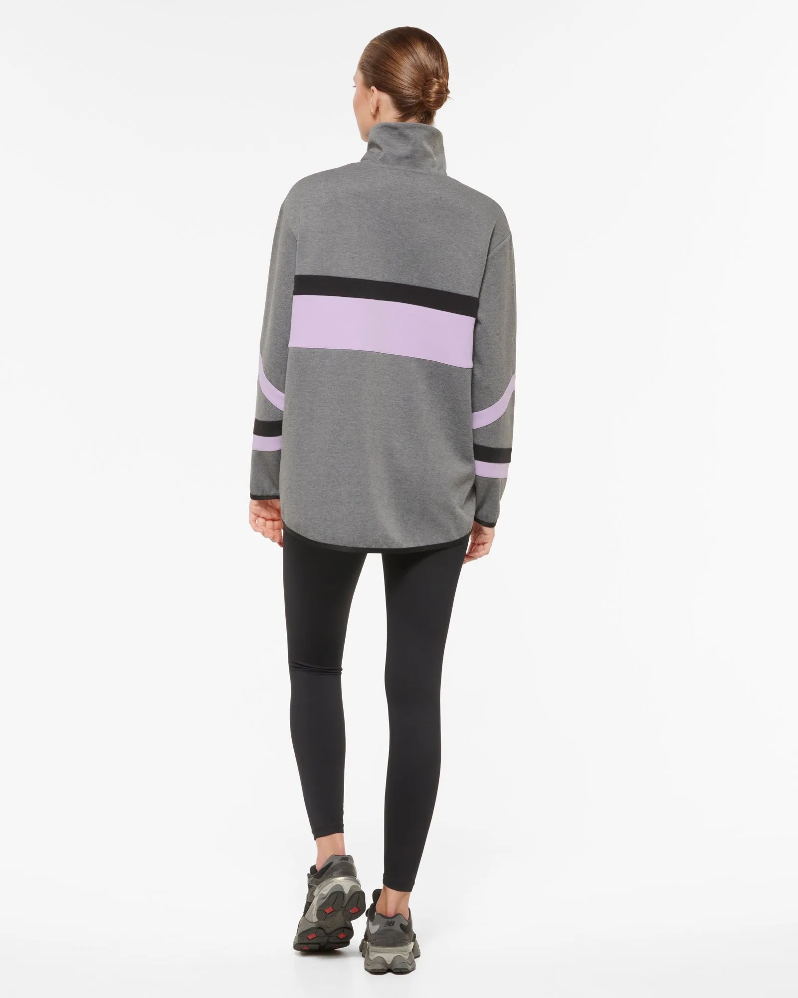 NAUTICA LONGLINE HALF-ZIP SCUBA SWEATER CHARCOAL MARLE