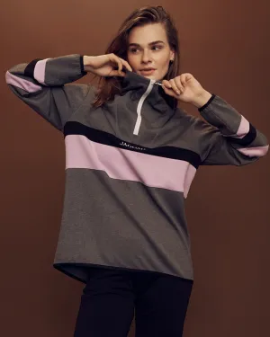 NAUTICA LONGLINE HALF-ZIP SCUBA SWEATER CHARCOAL MARLE