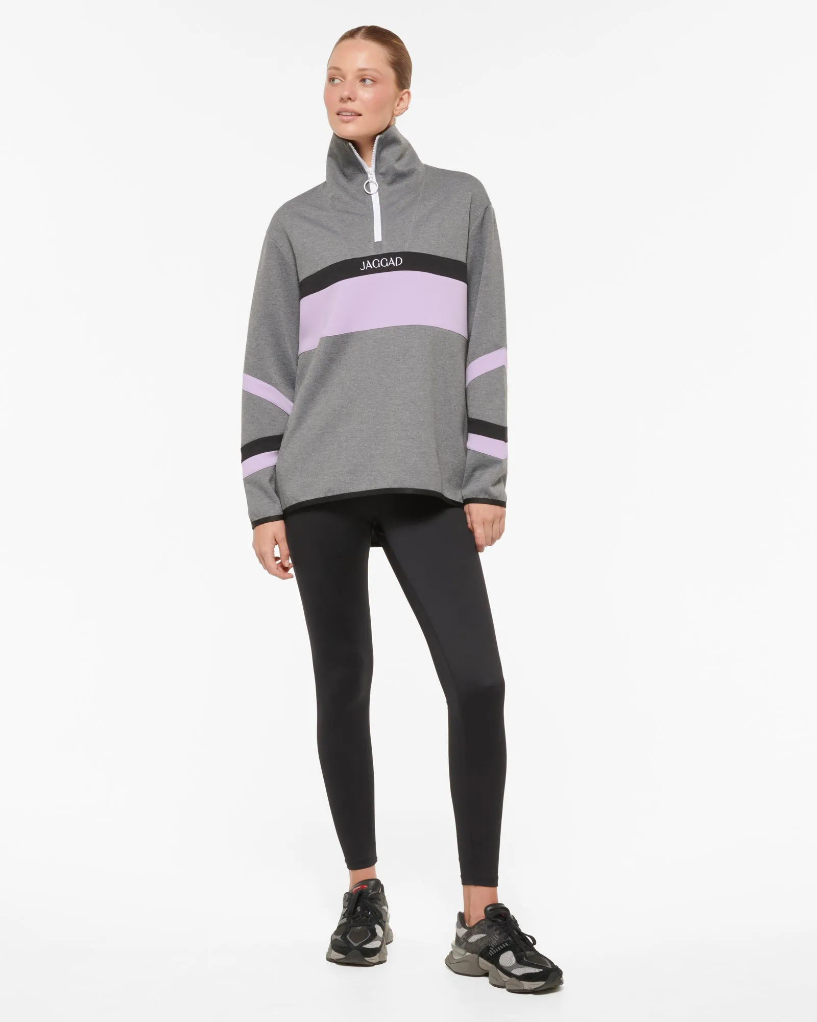 NAUTICA LONGLINE HALF-ZIP SCUBA SWEATER CHARCOAL MARLE