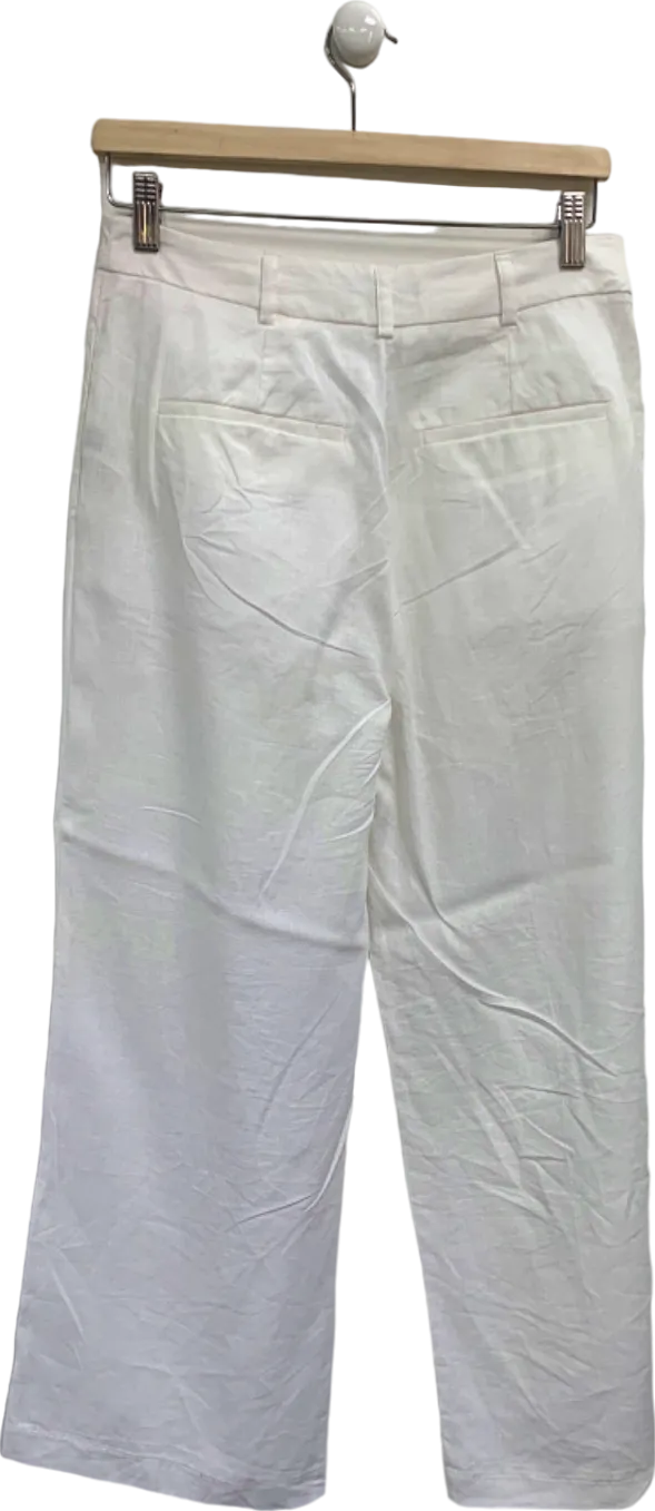 New Look White Petite Wide Leg Trousers UK 10