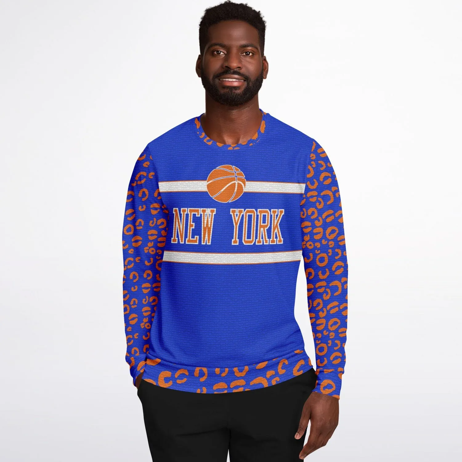 New York Knicks Color Inspired Mosaic Leopard Print Sweatshirt