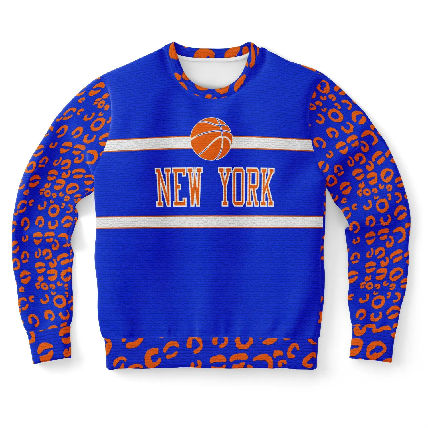 New York Knicks Color Inspired Mosaic Leopard Print Sweatshirt