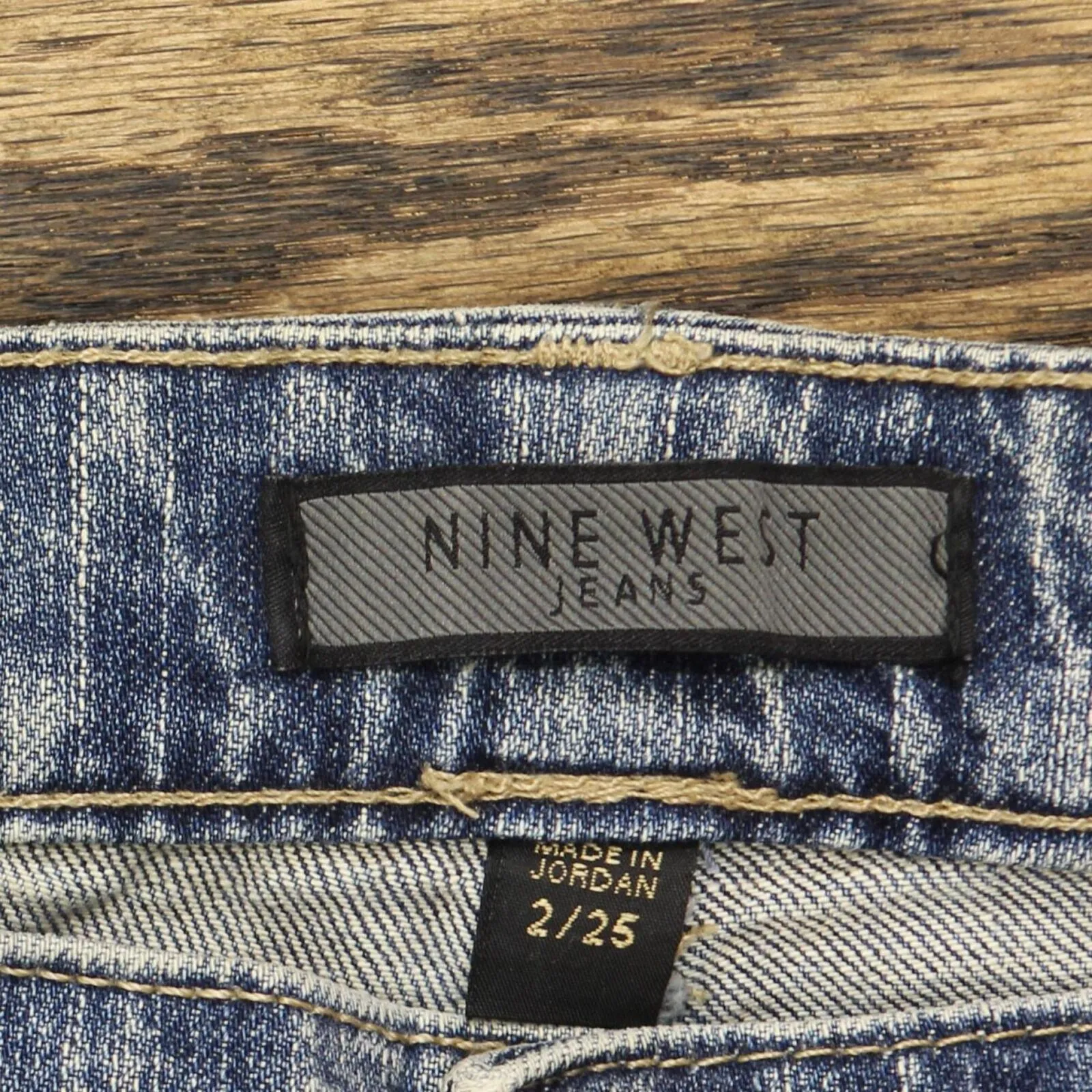 Nine West Womens Straight Leg Zip Front Jeans Dark Acid Wash Blue 2
