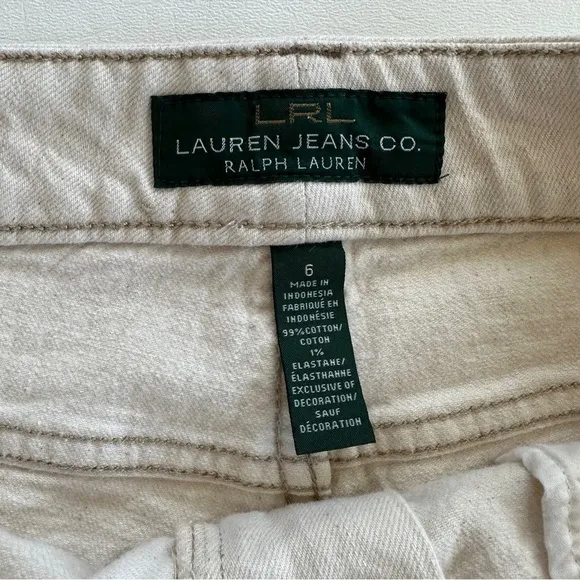 NWOT Lauren Ralph Lauren Nautical Print Jeans in Natural 6