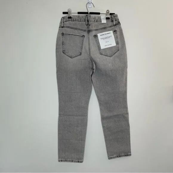 NWT Good American Good Classic Straight Leg Jeans Black176 Size 8/29