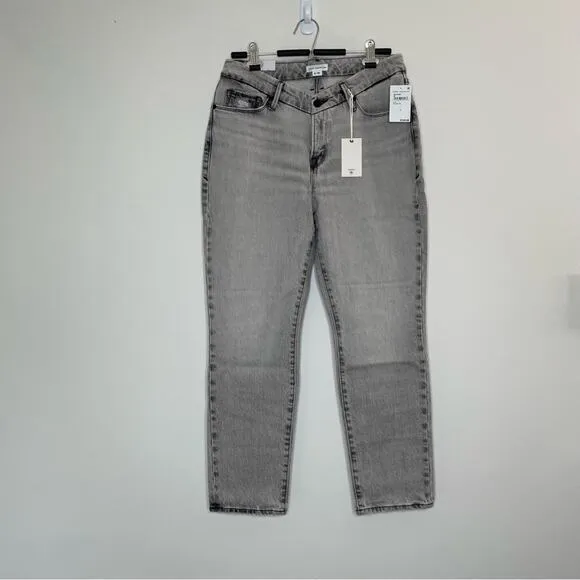 NWT Good American Good Classic Straight Leg Jeans Black176 Size 8/29