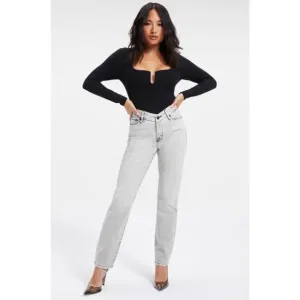 NWT Good American Good Classic Straight Leg Jeans Black176 Size 8/29