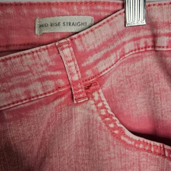 NWT Logo Lori Goldstein Mid Rise Straight Capri Jeans Pink Women's 24 WP
