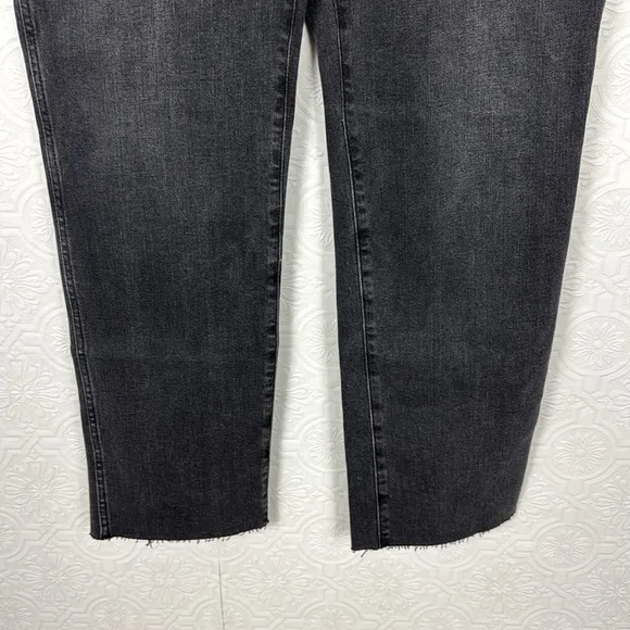 NWT Madewell Mid Rise Stovepipe Jeans Black Denim Straight Armand Wash Slim 33