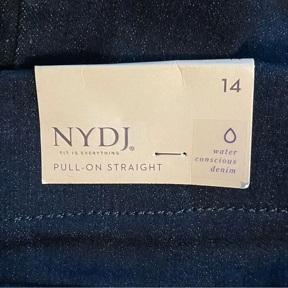 NYDJ Color Rinse Marilyn Pull-On Straight Leg Jeans 14