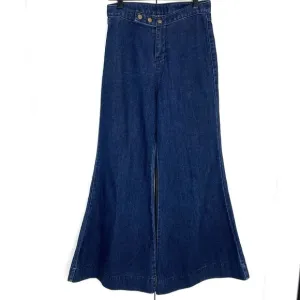 Oak   Fort Jeans Women’s 4 Super Wide Leg Bell Bottoms Dark Wash