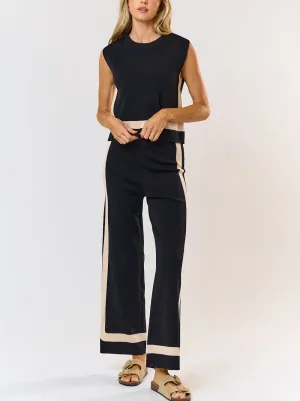 Oats & Honey Color-Block Wide Leg Business Set