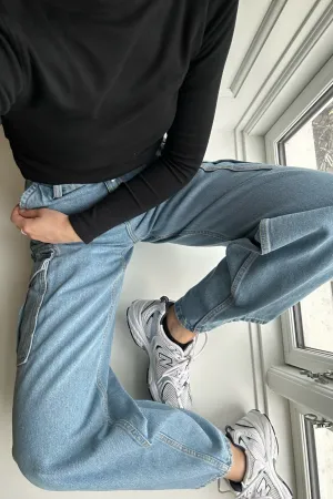 ONLHope Cargo Denim Jeans - Mørkblå Denim