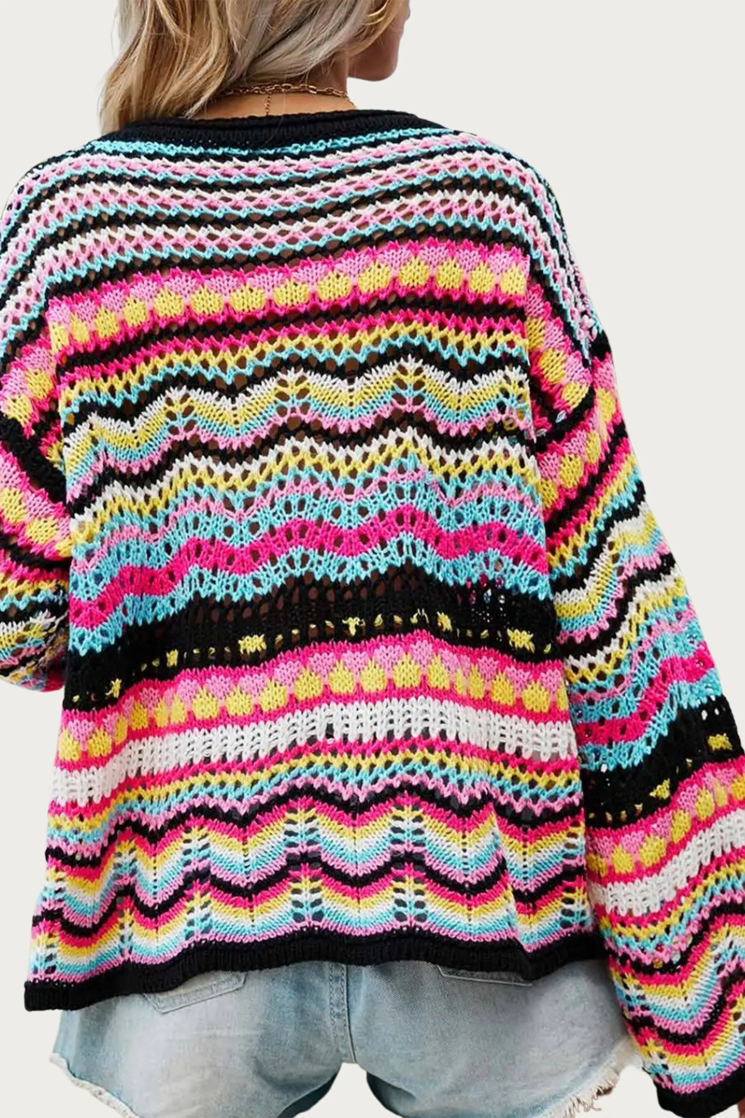 OPEN-KNIT MULTICOLOR SWEATER