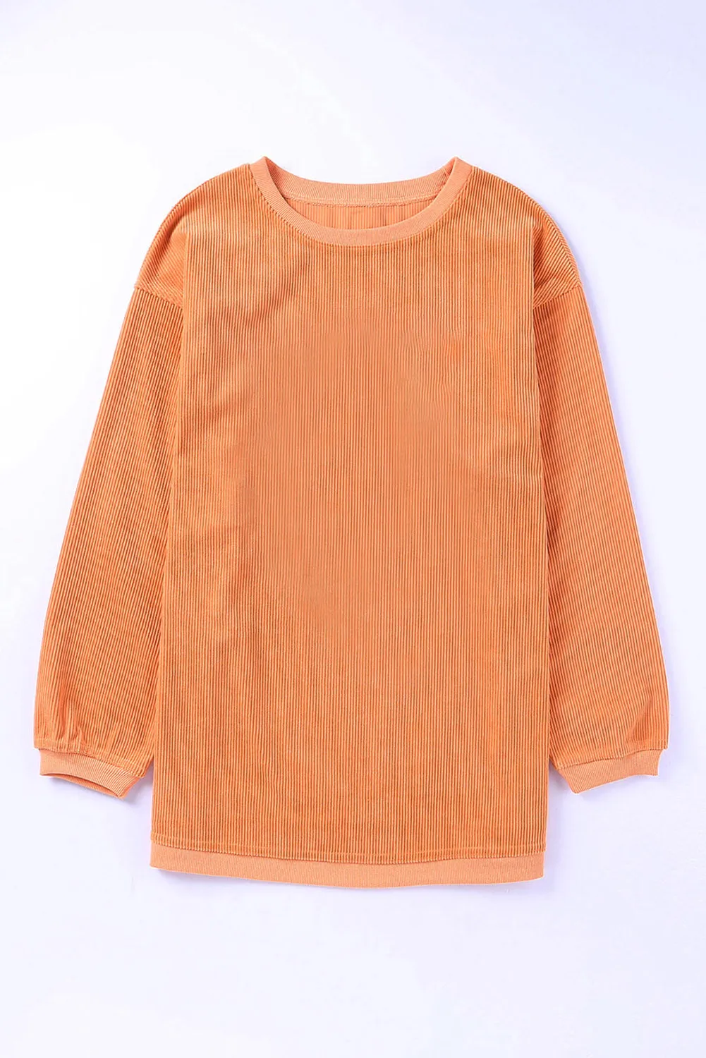 Orange Crop Top Corn Graphic Corded Sweatshirt