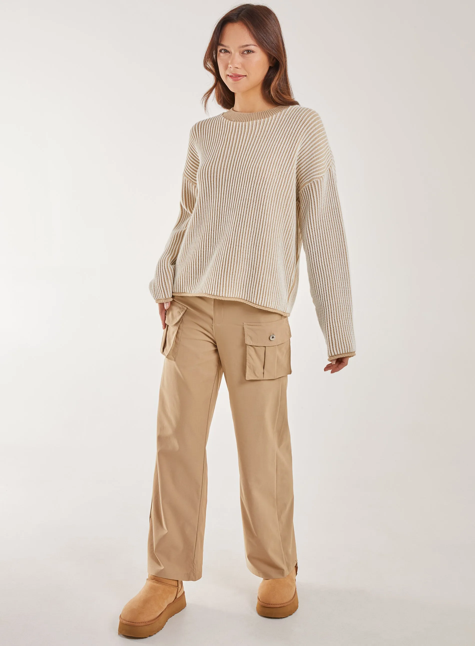 Oversized Pocket Wide Leg Cargo Trousers