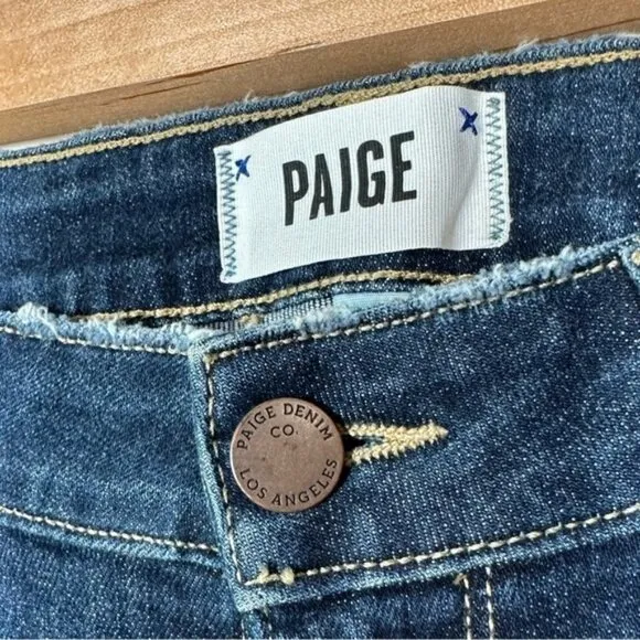 Paige Jacqueline Straight Jeans with Patches  Size 28