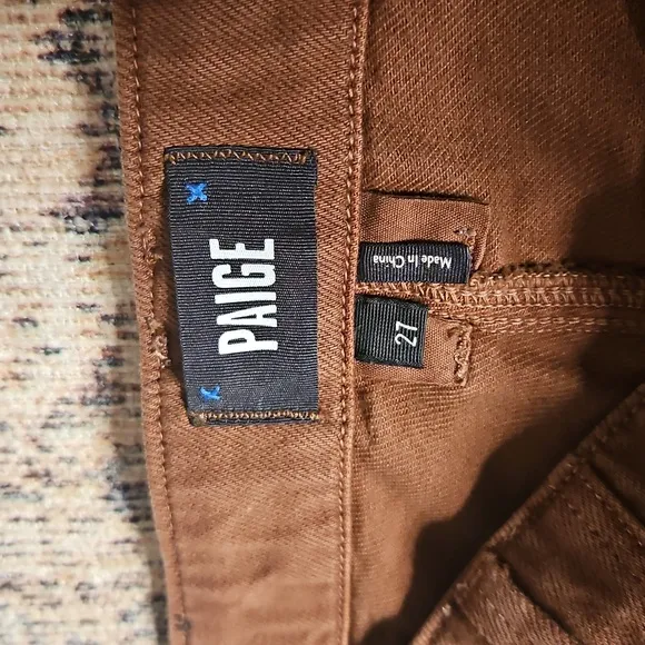 Paige Women's Ankle Straight Leg Utility Jeans in Brown NWOT