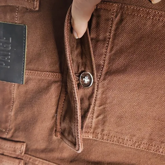 Paige Women's Ankle Straight Leg Utility Jeans in Brown NWOT