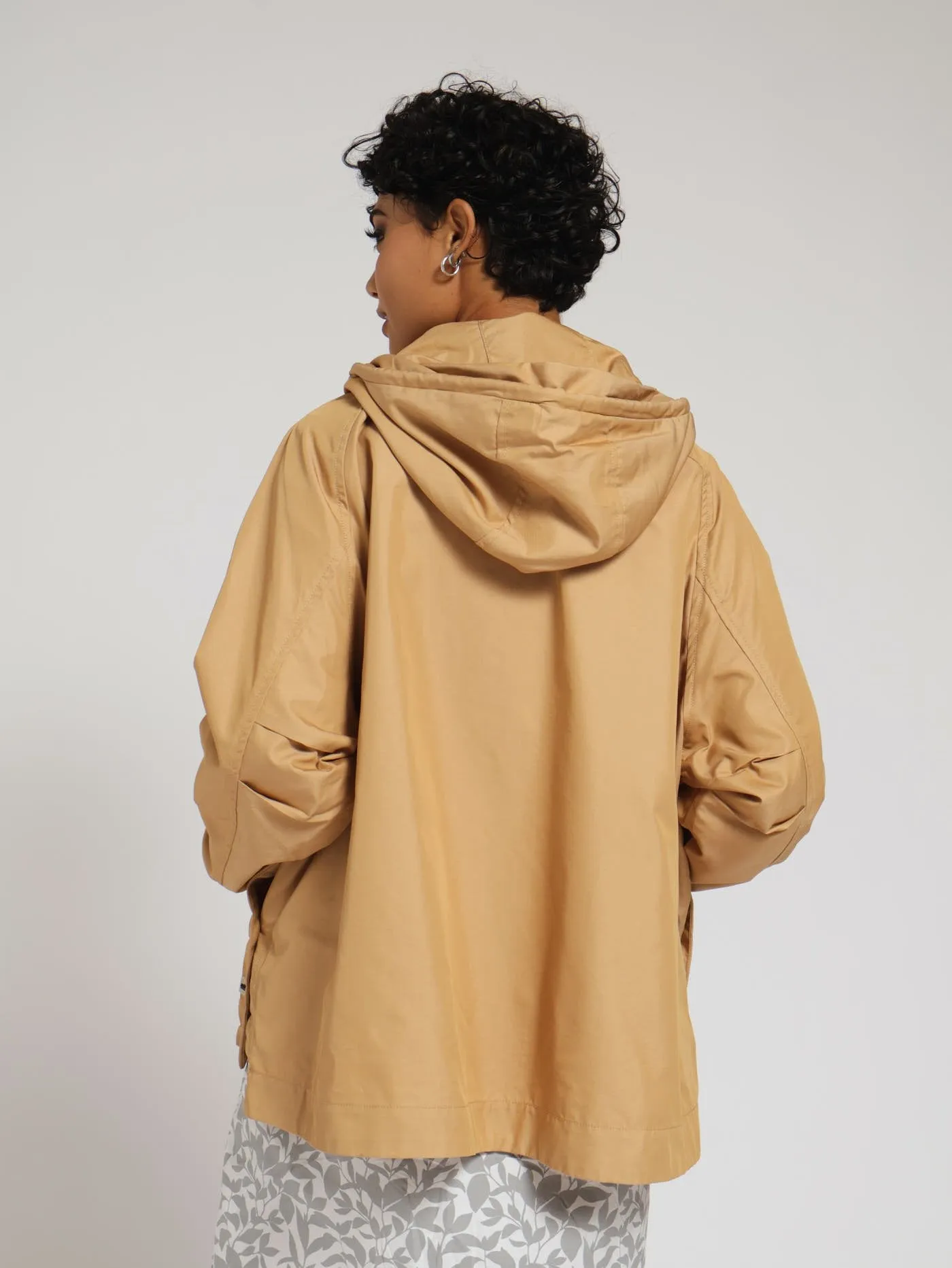Parka Jacket With Branded Drawcord - Silver