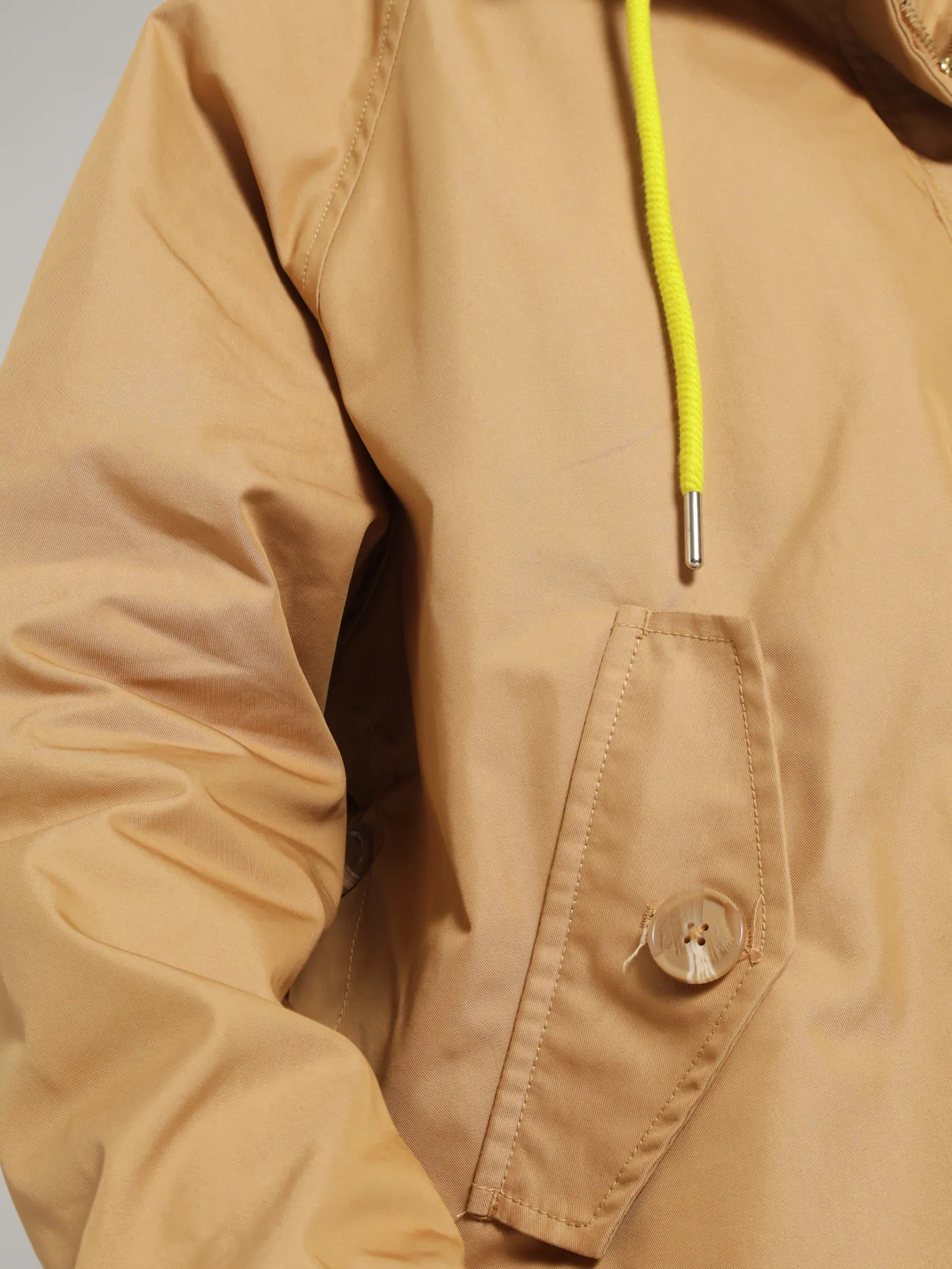 Parka Jacket With Branded Drawcord - Silver