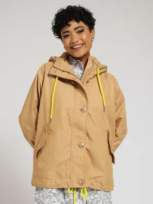 Parka Jacket With Branded Drawcord - Silver