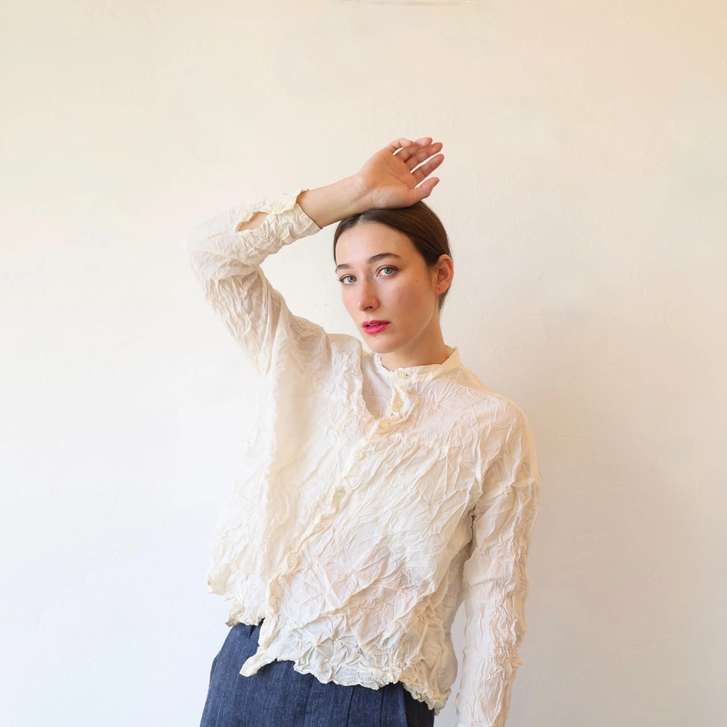 Pas de Calais Crinkle Blouse - Cream