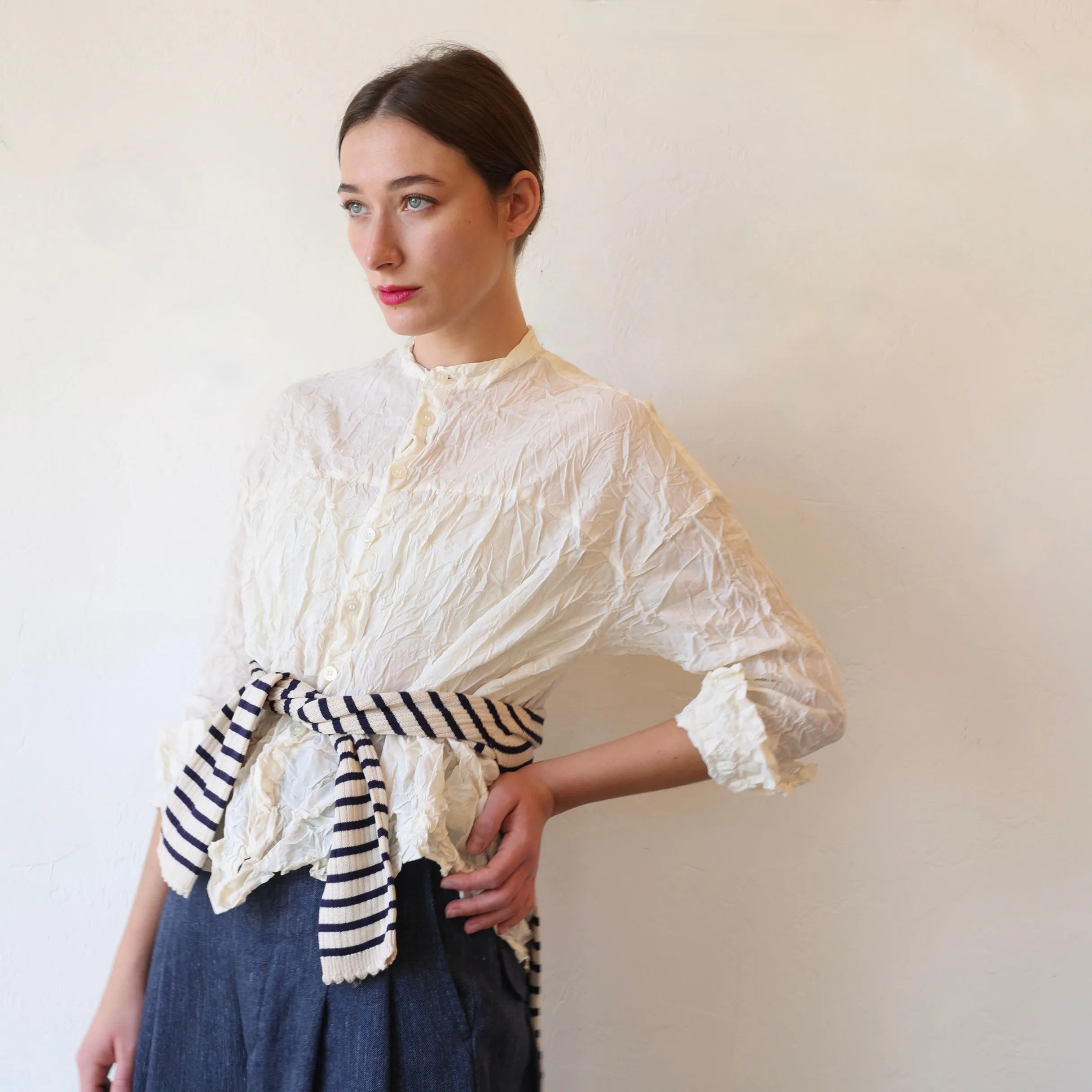 Pas de Calais Crinkle Blouse - Cream