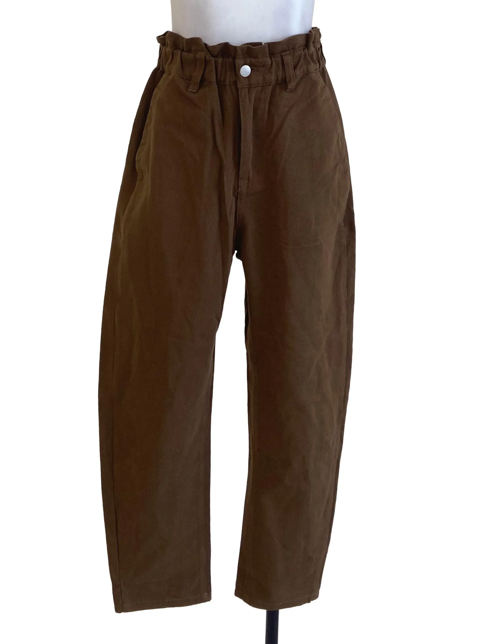 Peanut Brown Herringbone Straight Jeans LB