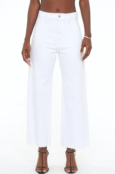 Penny High Rise Wide Leg Crop-BLIZZARD