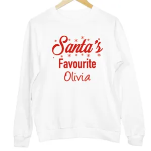 Personalised Santa's Favourite Snowflakes Graphic Kid's Sweatshirt