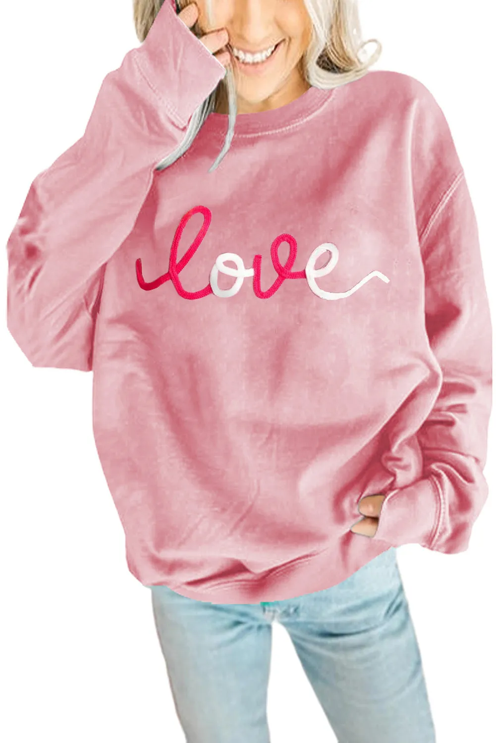 Pink love Graphic Pullover Sweatshirt