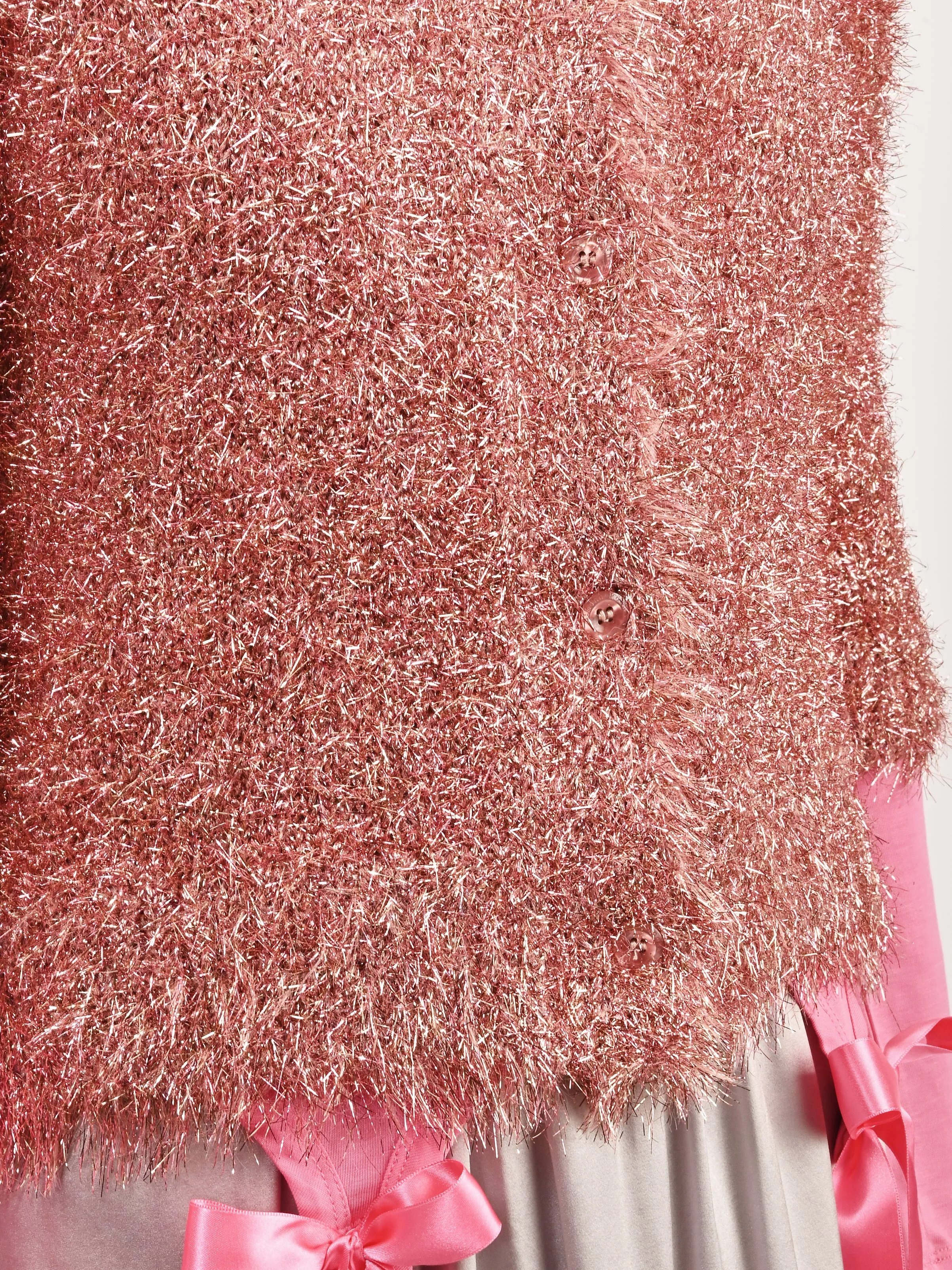 Pink Tinsel Knit Sweater Jacket
