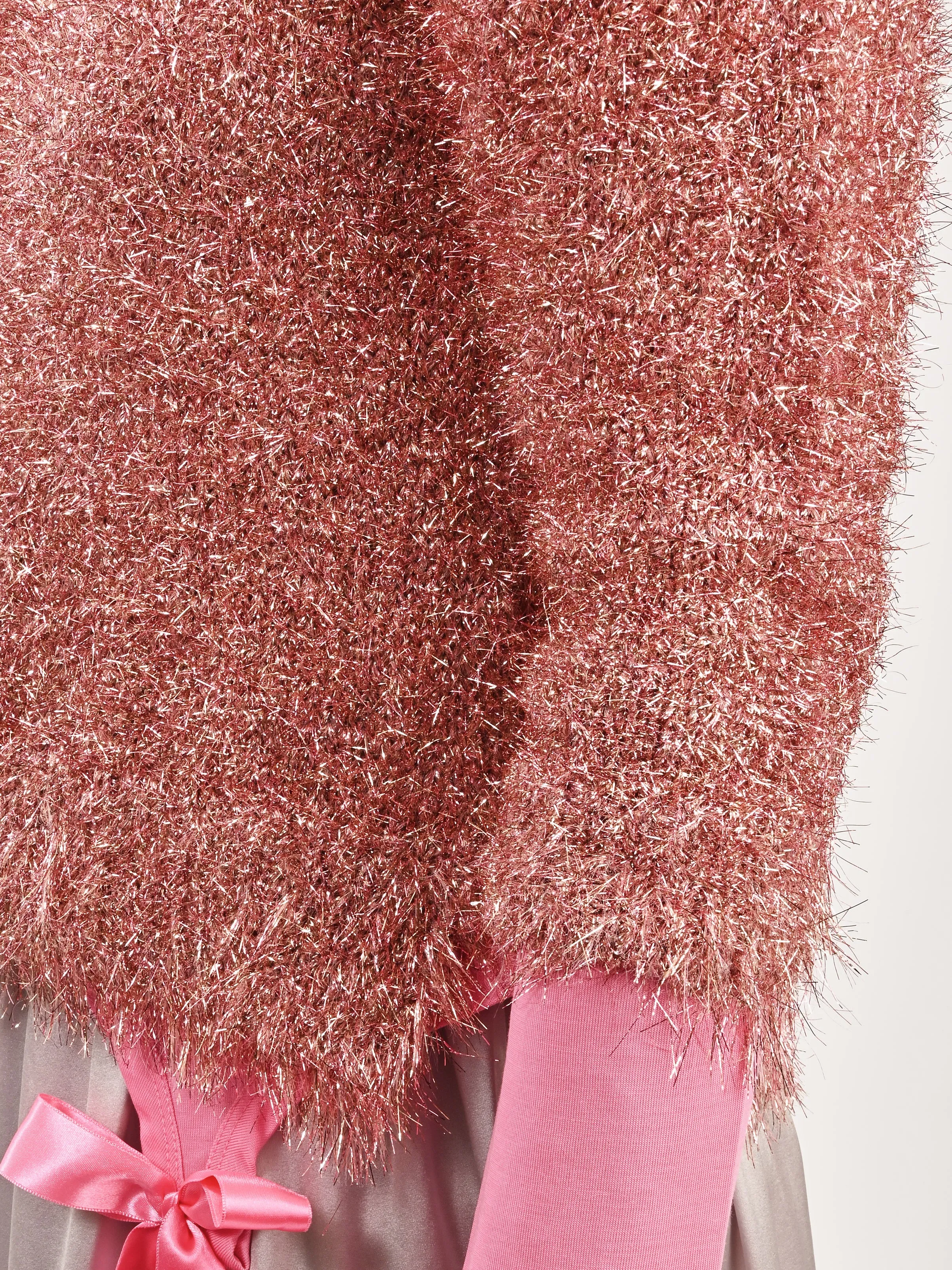 Pink Tinsel Knit Sweater Jacket
