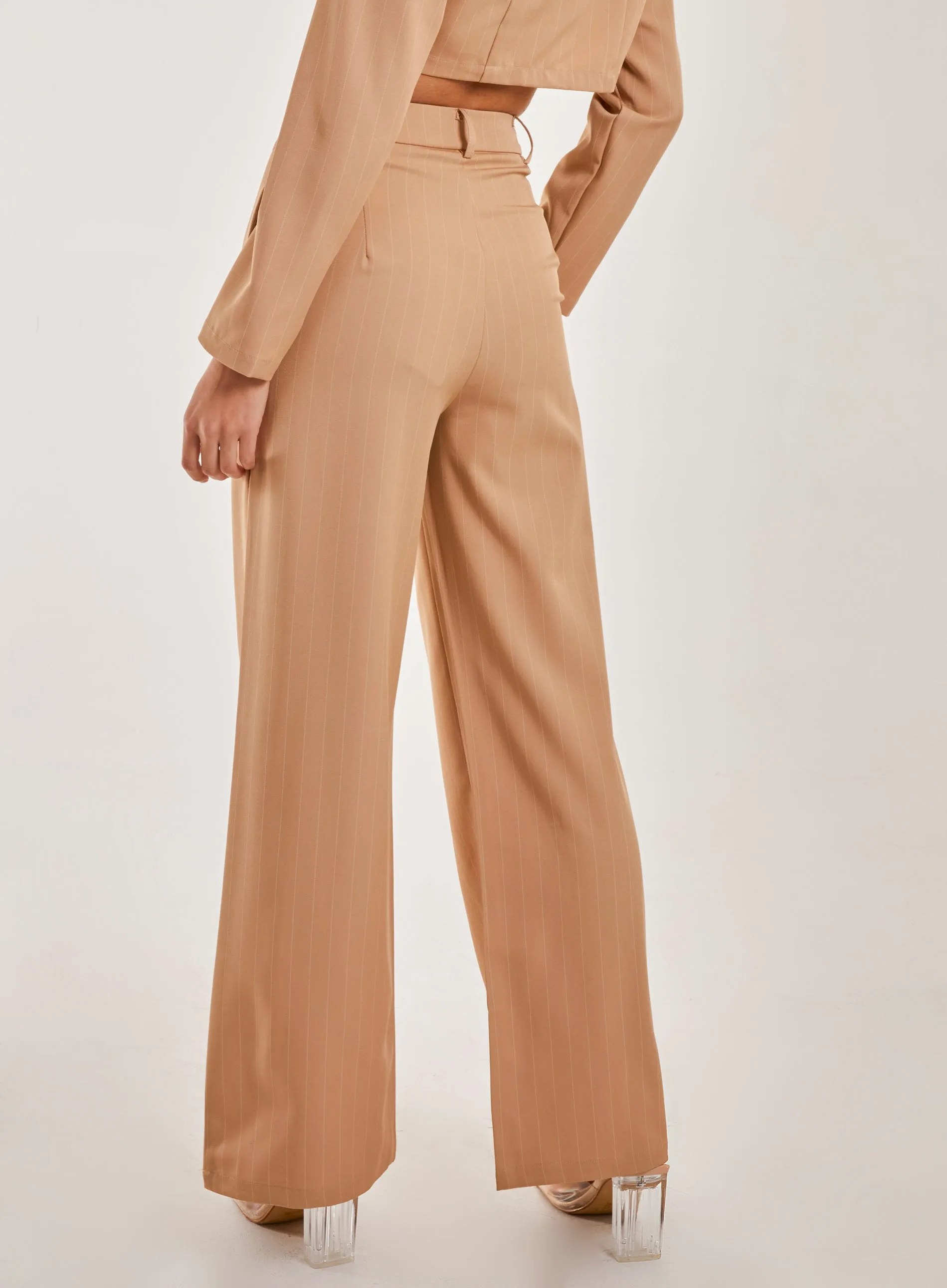 Pinstripe Wide Leg Trousers