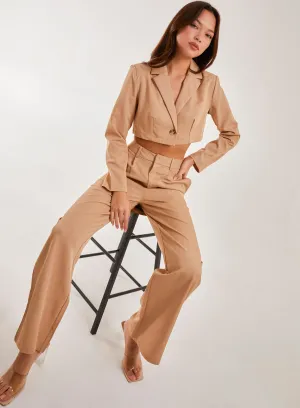 Pinstripe Wide Leg Trousers