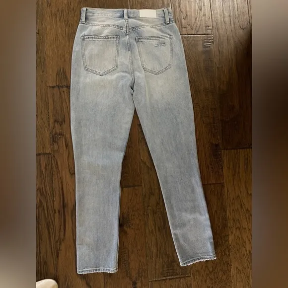Pistola Keaton Buttonfly High Waist Distressed Jeans “Morning Sky” Blue |Size 25