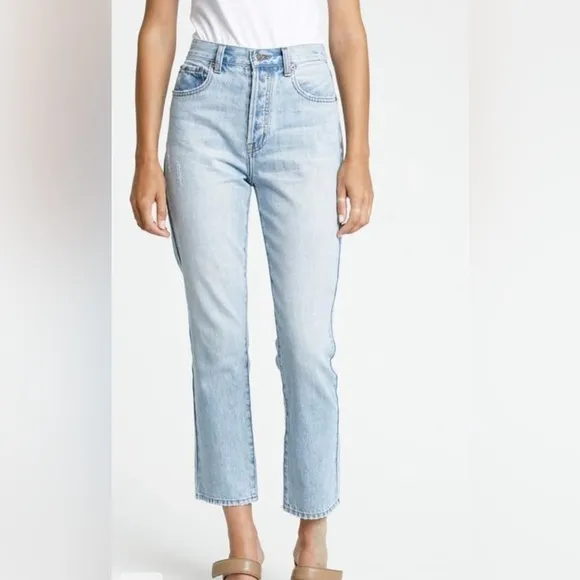 Pistola Keaton Buttonfly High Waist Distressed Jeans “Morning Sky” Blue |Size 25