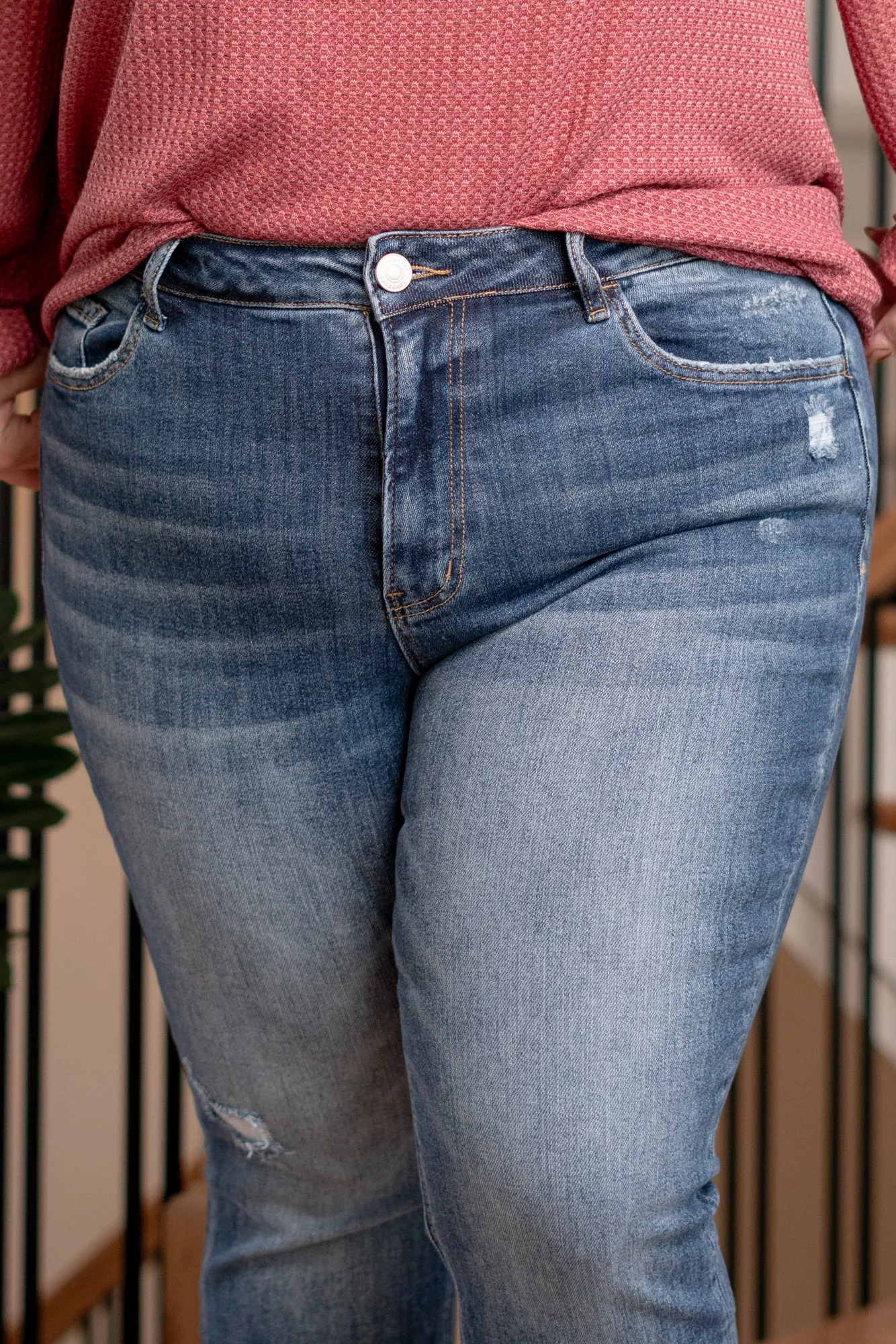 Plus Size Readable Mid Rise Crop Slim Straight